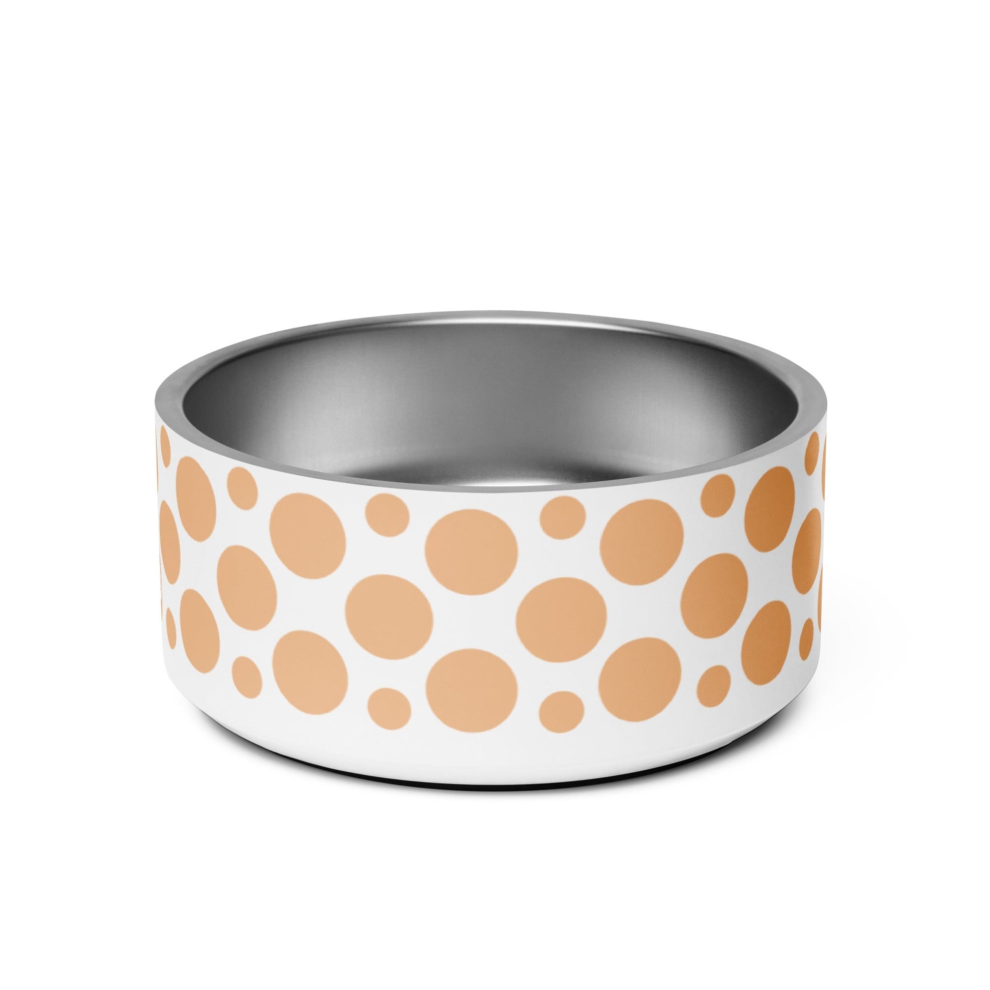 Polka Dotty Peach Sherbet 32oz Dog Bowl - Dog Bowls & Feeders - Wuforia
