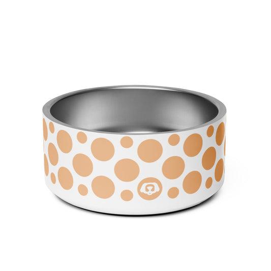 Polka Dotty Peach Sherbet 32oz Dog Bowl - Dog Bowls & Feeders - Wuforia - Default Title - 4200336_16786