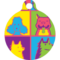 Pop Art Dogs HD Dog ID Tag