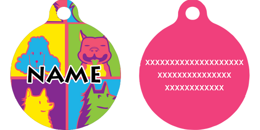 Pop Art Dogs HD Dog ID Tag