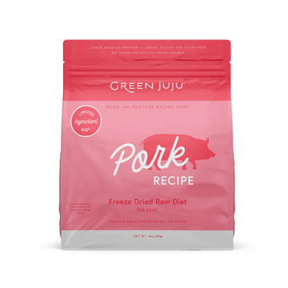 Green Juju Pork Freeze Dried Dog Food 14oz Premium Nutrition