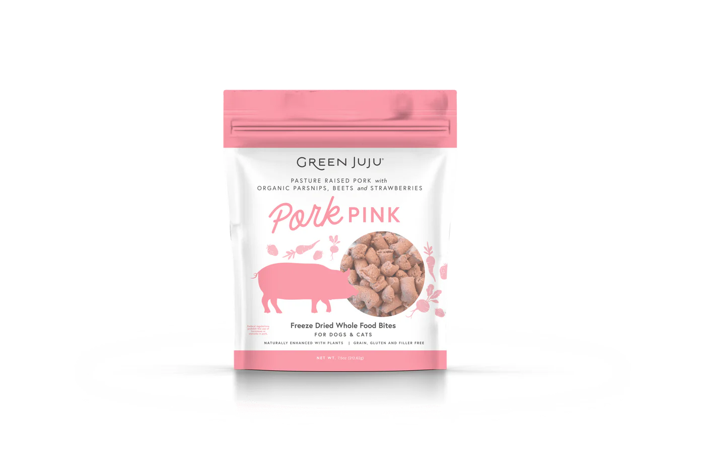 Green Juju Freeze Dried Pork Pink Whole Food Bites (7.5OZ) - Freeze Dried Treats - The Family Pet