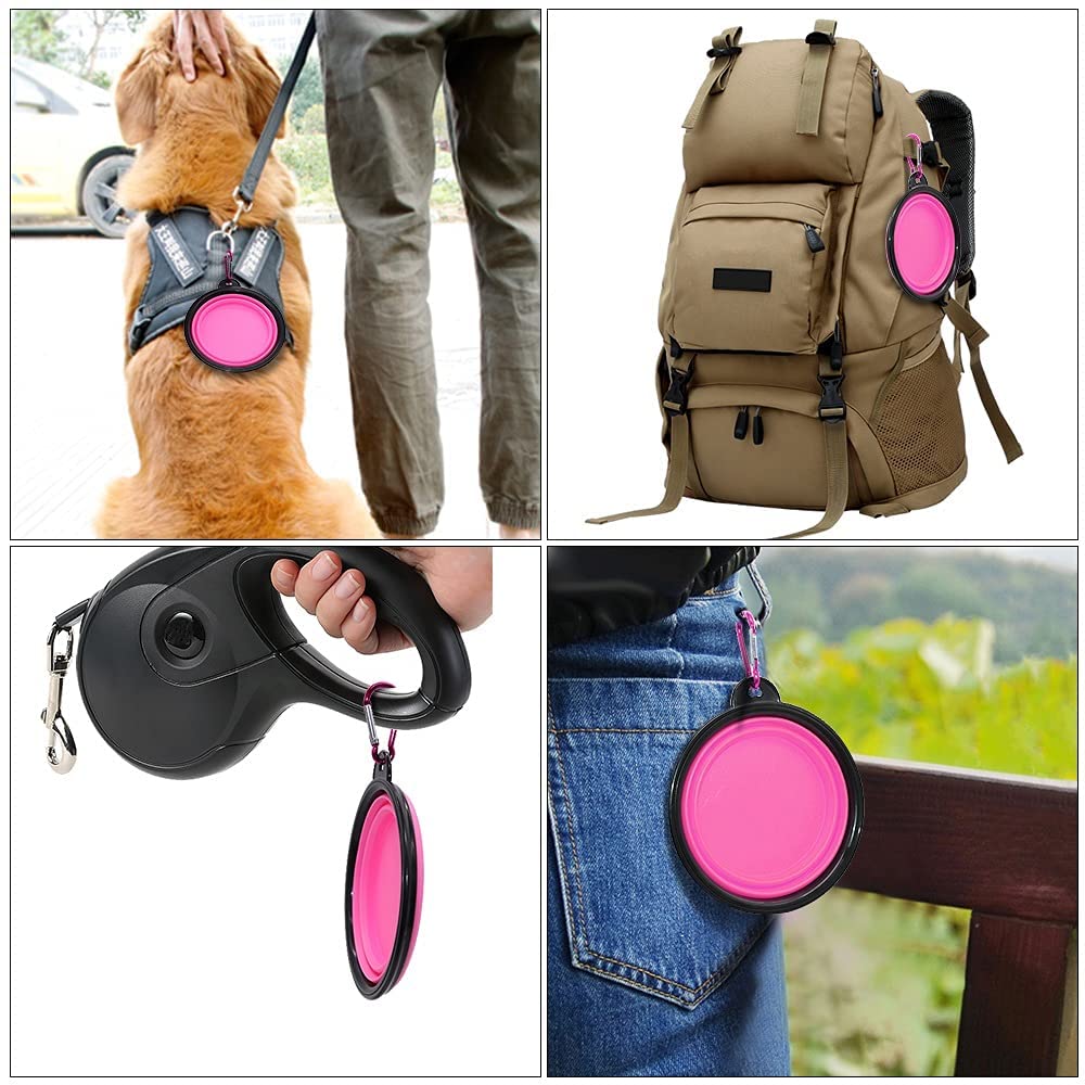 Vibhsa portable dog bowls in pink, ideal for travel and walking with your pet
