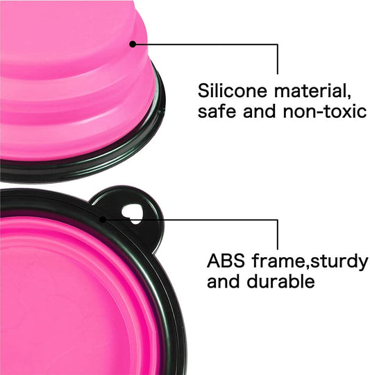 Vibhsa portable dog bowls made of safe silicone and sturdy ABS frame for pet travel