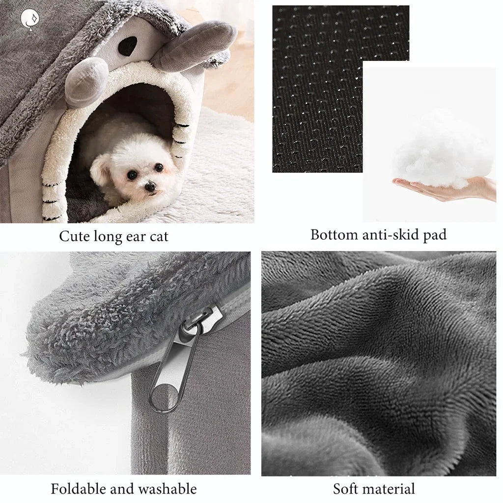 Cozy portable dog house for medium dogs with soft material and anti-skid bottom pad