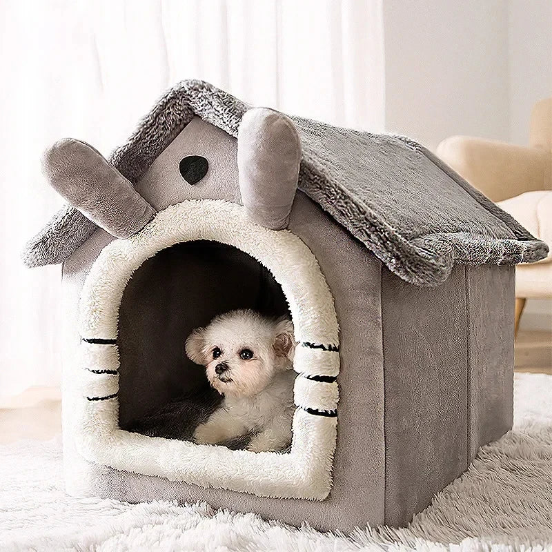 Cozy portable dog house for medium dogs with plush interior and stylish design for comfort