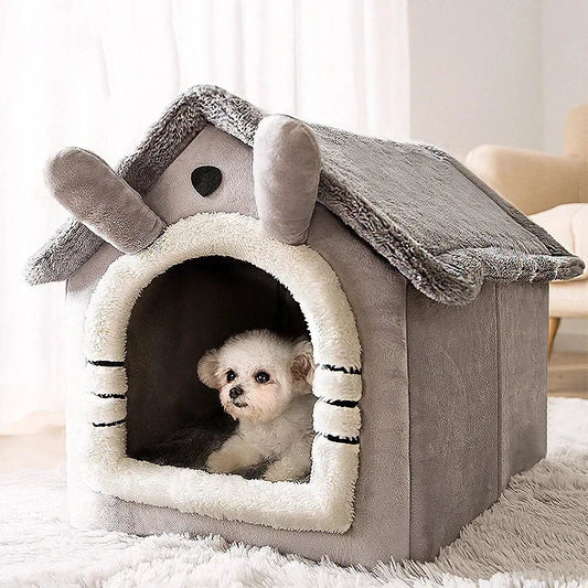 Cozy portable dog house for medium dogs with plush interior and stylish design for comfort