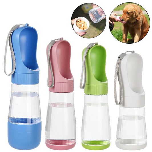 WTN Essentials Portable Dog Water Bottle and Food Container in various colors for pet travel