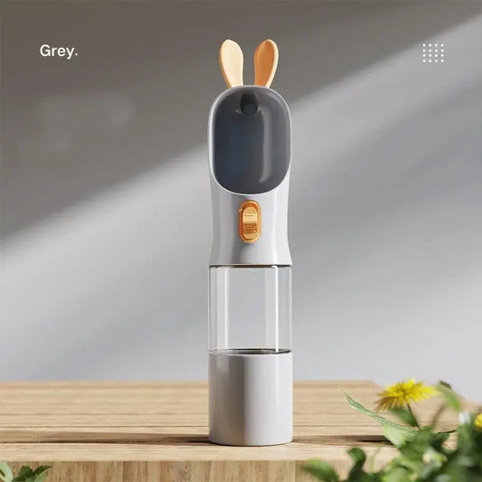Purrfect Pet Kingdom Portable Pet Water Bottle - Grey Grey Water And Food Cup Purrfect Pet Kingdom