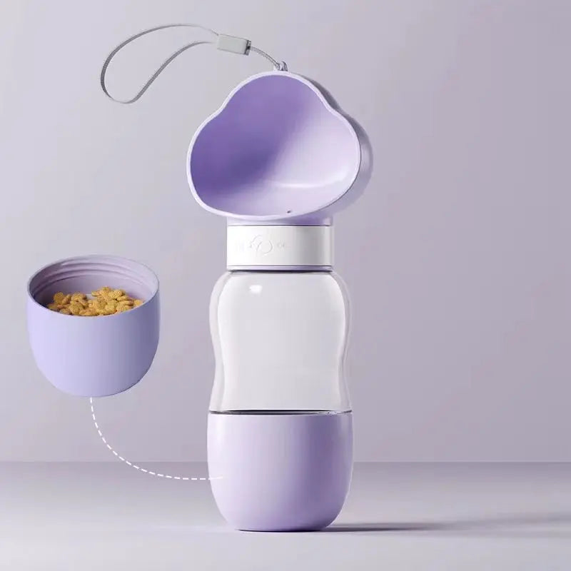 Purrfect Pet Kingdom Portable Pet Water Bottle with Food Holder Purrfect Pet Kingdom
