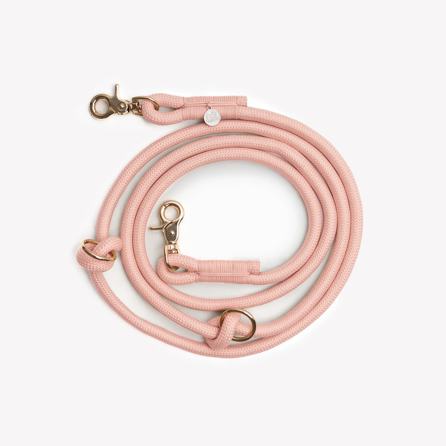 Powder Rose hands-free braided leash by Purrfect Pet Kingdom, perfect for dogs, in a stylish pink color.