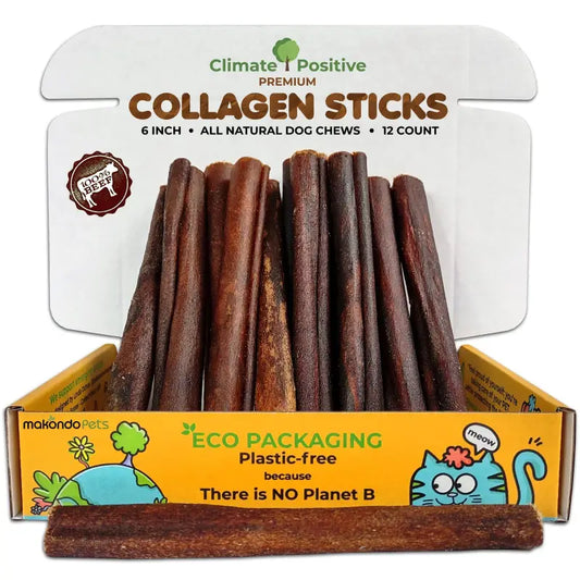 Collagen Sticks Dog Chews 6 Inch 12 Pack USA 🦴