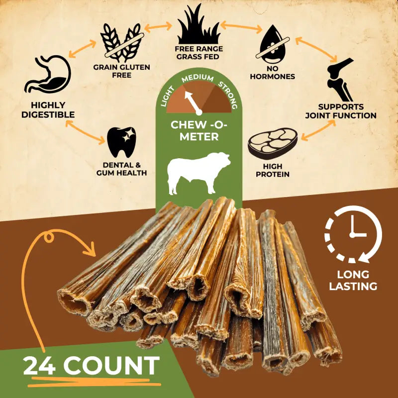 Gullet Sticks Dog Chews 6 Inch 24 Pack USA ✅