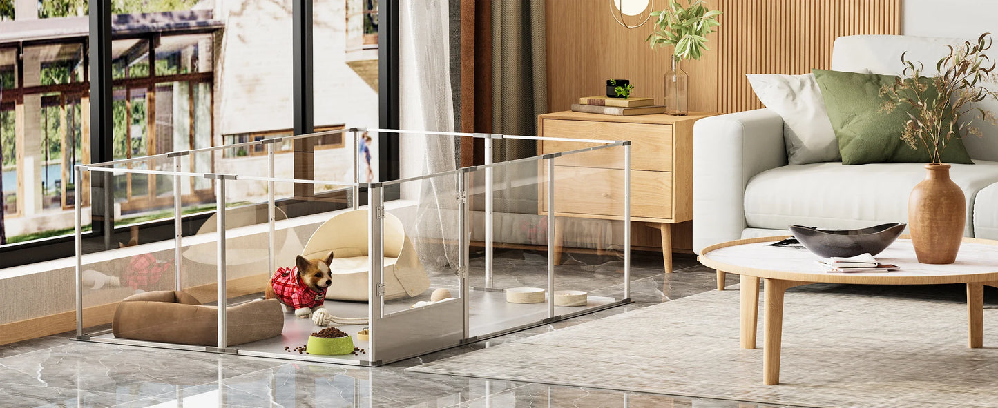 Tail Chasers premium indoor dog exercise pen providing a safe space for pets in a stylish living room setting