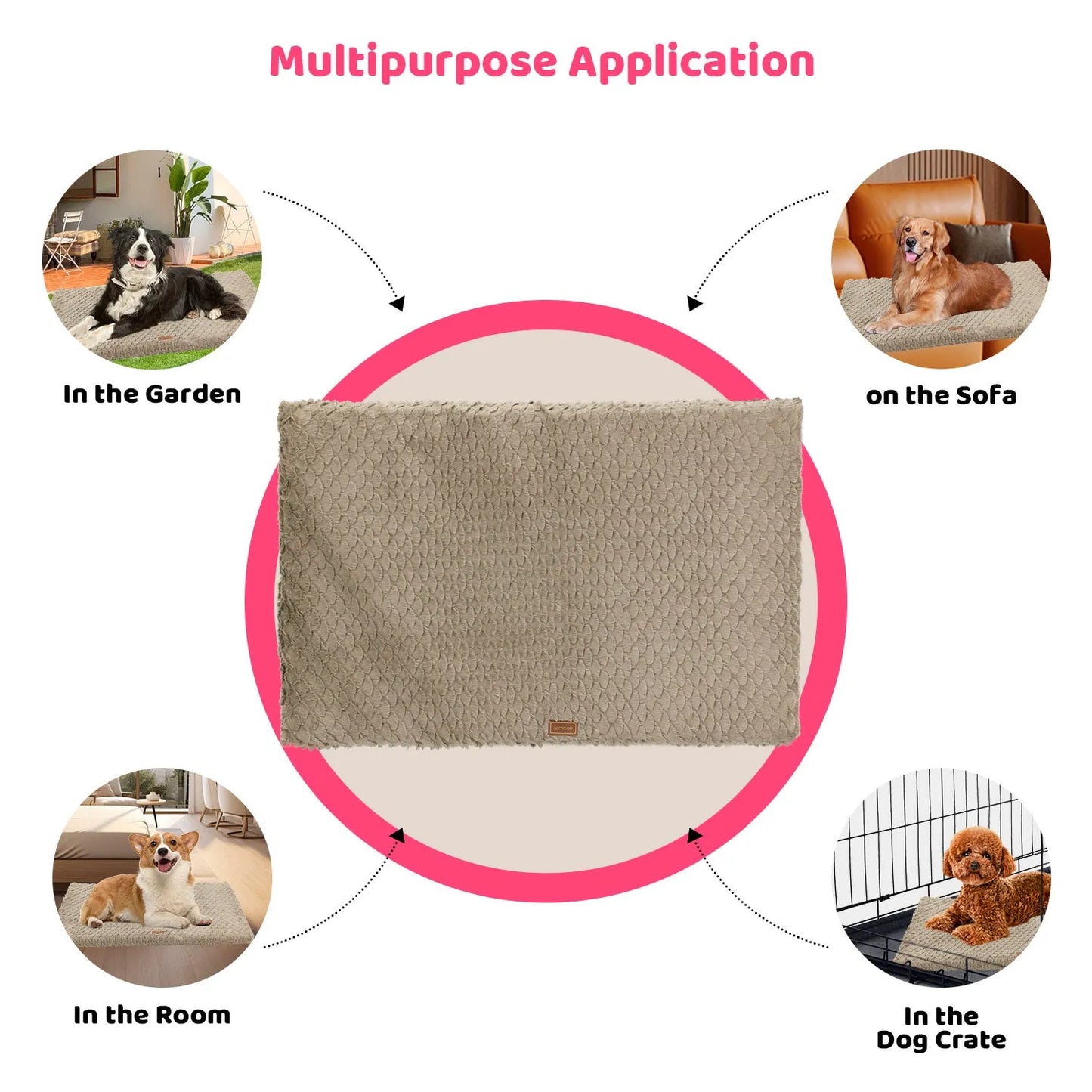 Premium Orthopedic Plush Dog Bed by Purrfect Pet Kingdom in gray, featuring a removable washable cover, perfect for dogs.