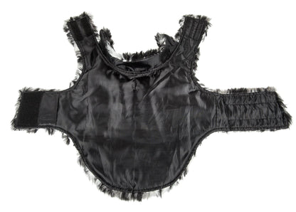 Black faux fur lined premium pet apparel for dogs coat by Purrfect Pet Kingdom