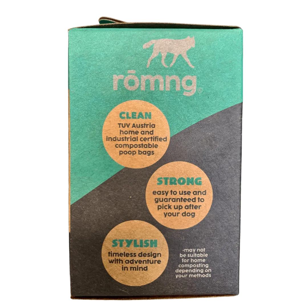 Premium Plant-Based Compostable Dog Poop Bags by Purrfect Pet Kingdom in green, available in 90, 180, or 270-count variants.