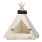 Premium wooden pet hideaway teepee style dog house and kennel with soft cushion