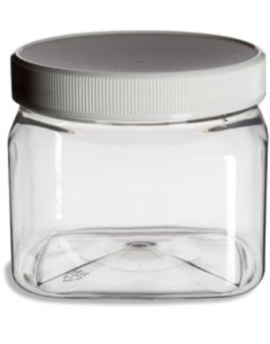 Clear pet food storage container BPA free with a secure white lid for keeping pet food fresh