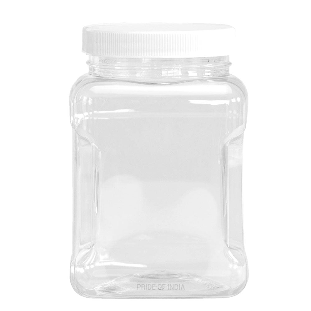 Clear pet food storage container BPA free with a secure white lid for safe pet food storage
