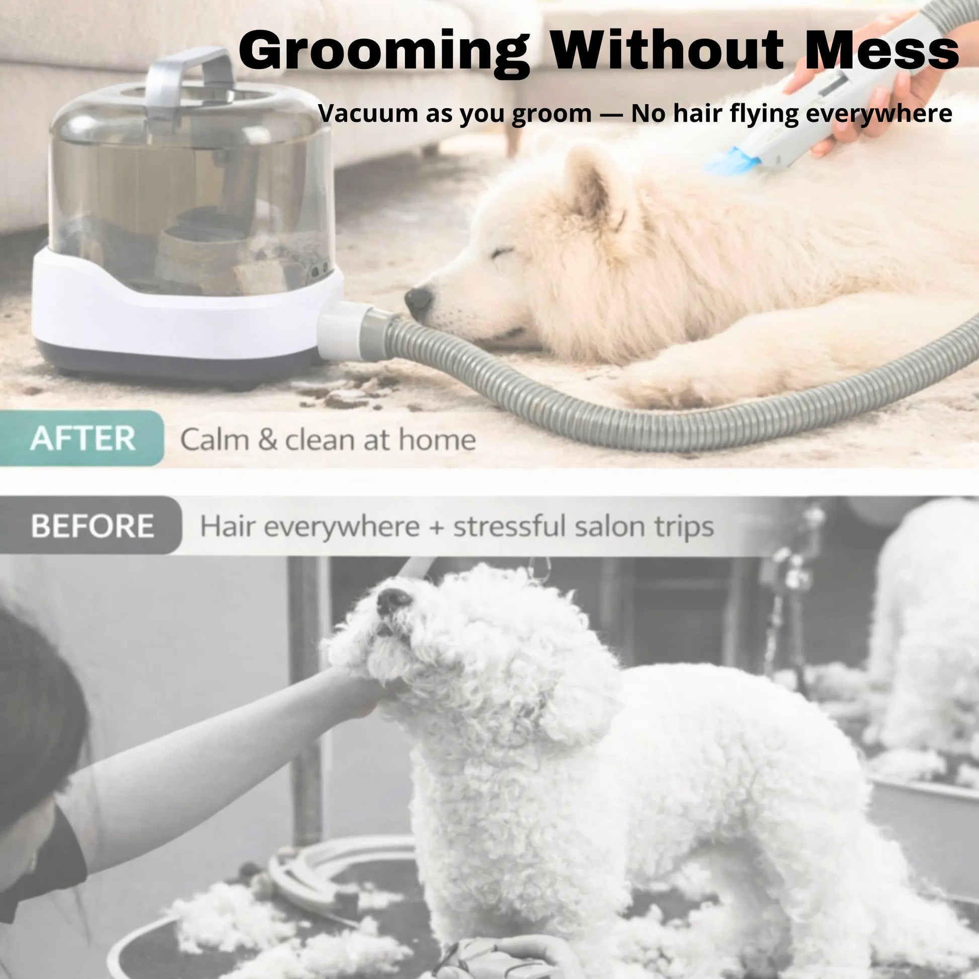 Pro Cordless Vacuum Pet Grooming Kit by Purrfect Pet Kingdom, sleek design, perfect for mess-free shedding, new arrival.