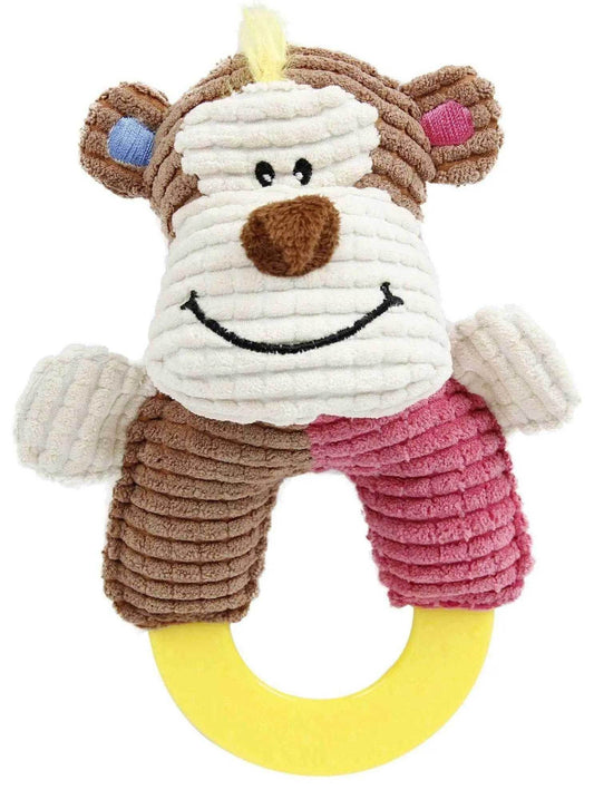 Pet Life Ring-O-Round Plush Squeaking & Rubber Teething Toy for Newborn Puppies 🐾🍩 Purrfect Pet Kingdom 