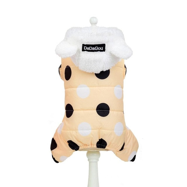 Big Polka Dot Snowsuit Jumpsuit - Purrfect Pet Kingdom