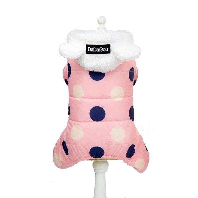 Big Polka Dot Snowsuit Jumpsuit - Purrfect Pet Kingdom