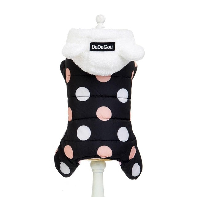 Big Polka Dot Snowsuit Jumpsuit - Purrfect Pet Kingdom