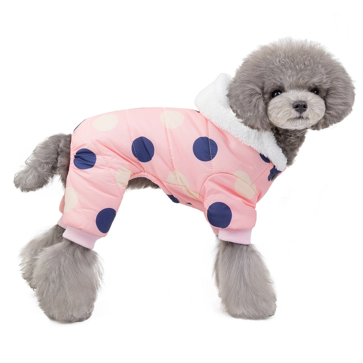 Big Polka Dot Snowsuit Jumpsuit - Purrfect Pet Kingdom