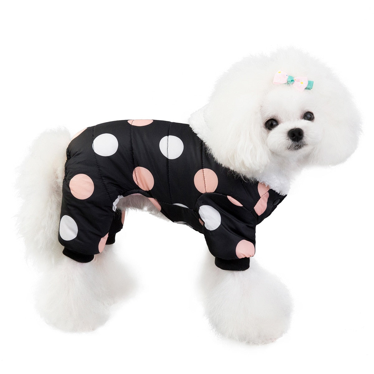 Big Polka Dot Snowsuit Jumpsuit - Purrfect Pet Kingdom