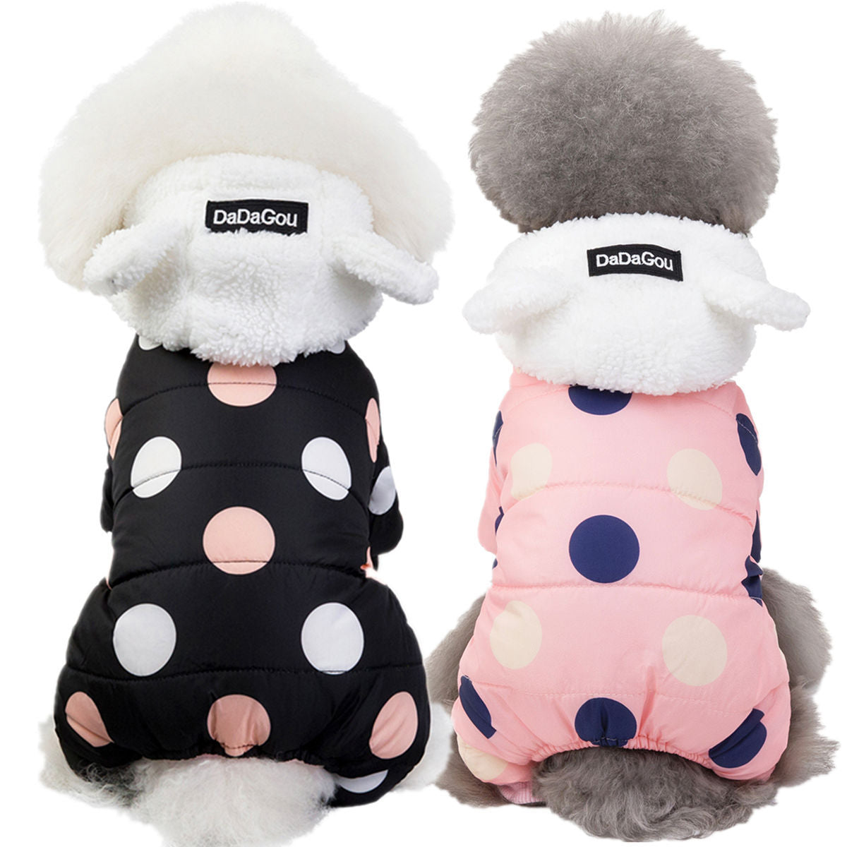 Big Polka Dot Snowsuit Jumpsuit - Purrfect Pet Kingdom