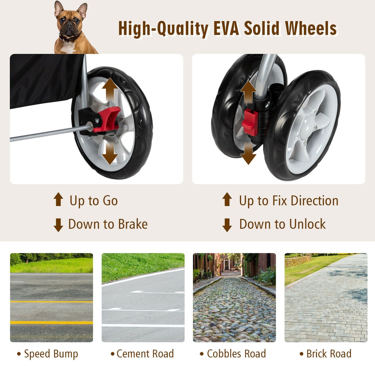 Pet Stroller - Foldable 4-Wheel Travel Carrier for Dogs