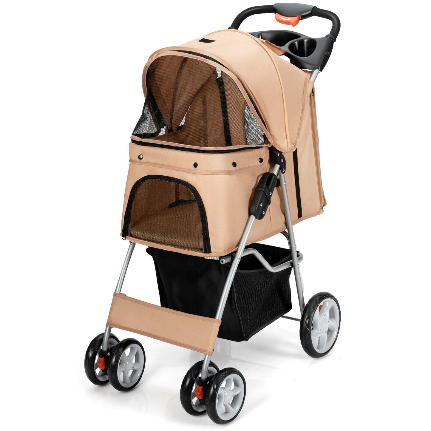 Pet Stroller - Foldable 4-Wheel Travel Carrier for Dogs