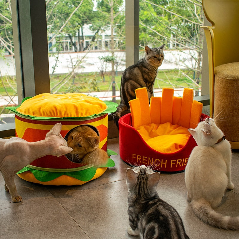 Hamburger French Fries Pet Bed - Purrfect Pet Kingdom
