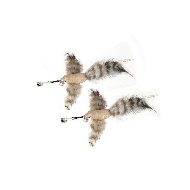 Funny Feather Bird With Bell Cat Stick Toy For Kitten Play