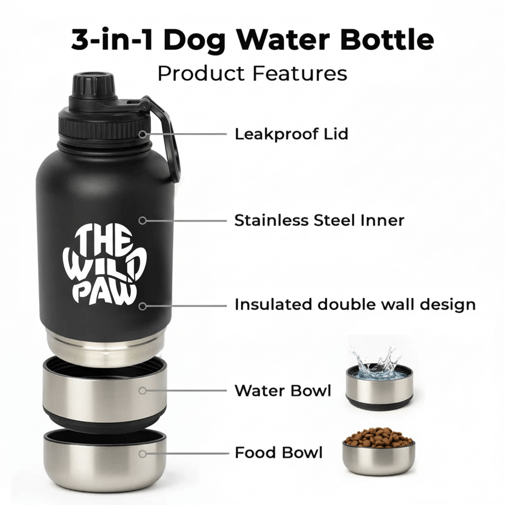 WildSip 3-in-1 Dog Water Bottle