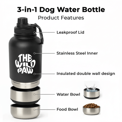 WildSip 3-in-1 Dog Water Bottle