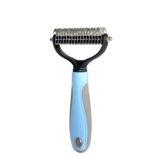 Purrfect Pet Kingdom professional pet dematting comb with blue handle for effective pet grooming