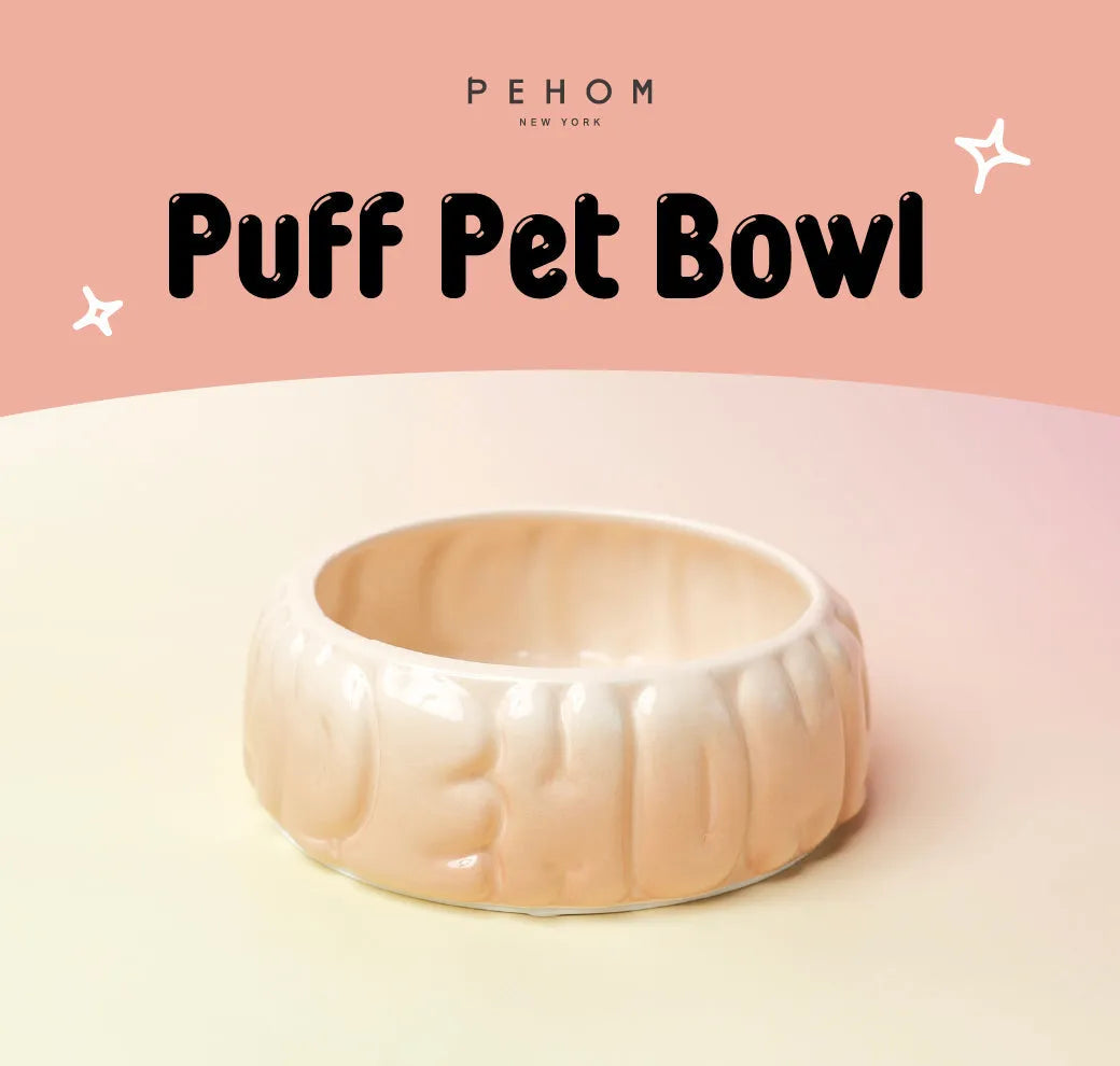 Puff Spill-Proof Pet Bowl by Purrfect Pet Kingdom in premium gradient caramel design, perfect for stylish pet feeding.