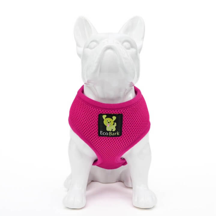 Dog Harness EcoBark Pink Harness Over-the-Head Soft Mesh - close up product image for dog harness