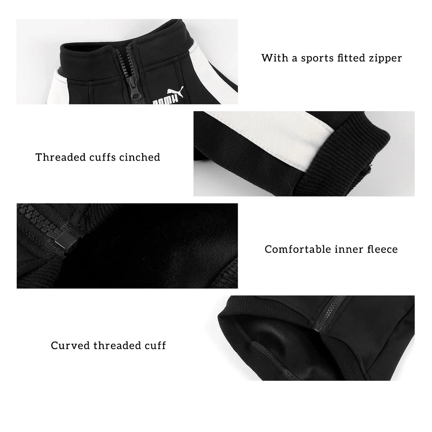 Tail Chasers Dog Sweater with Comfortable Inner Fleece for Warm Dog Apparel for Small Dogs