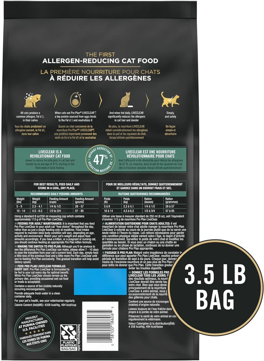 Purrfect Pet Kingdom 3.5 lb bag of grain free high protein cat food with allergen-reducing formula