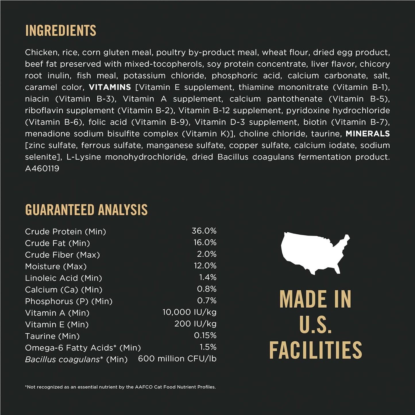 Purrfect Pet Kingdom Grain Free High Protein Cat Food ingredients and nutritional analysis for healthy cats