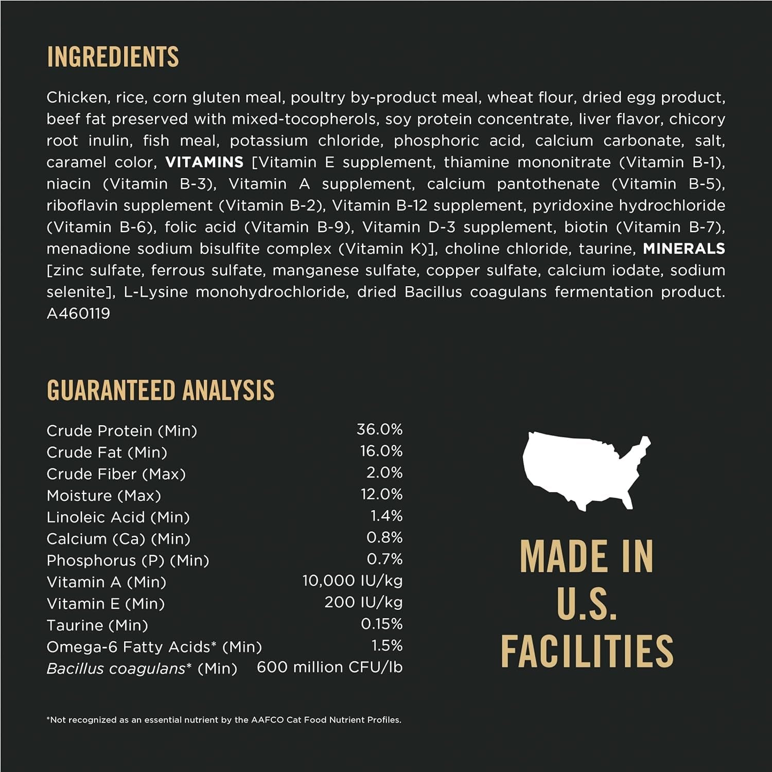 Purrfect Pet Kingdom Grain Free High Protein Cat Food ingredients and nutritional analysis for healthy cats