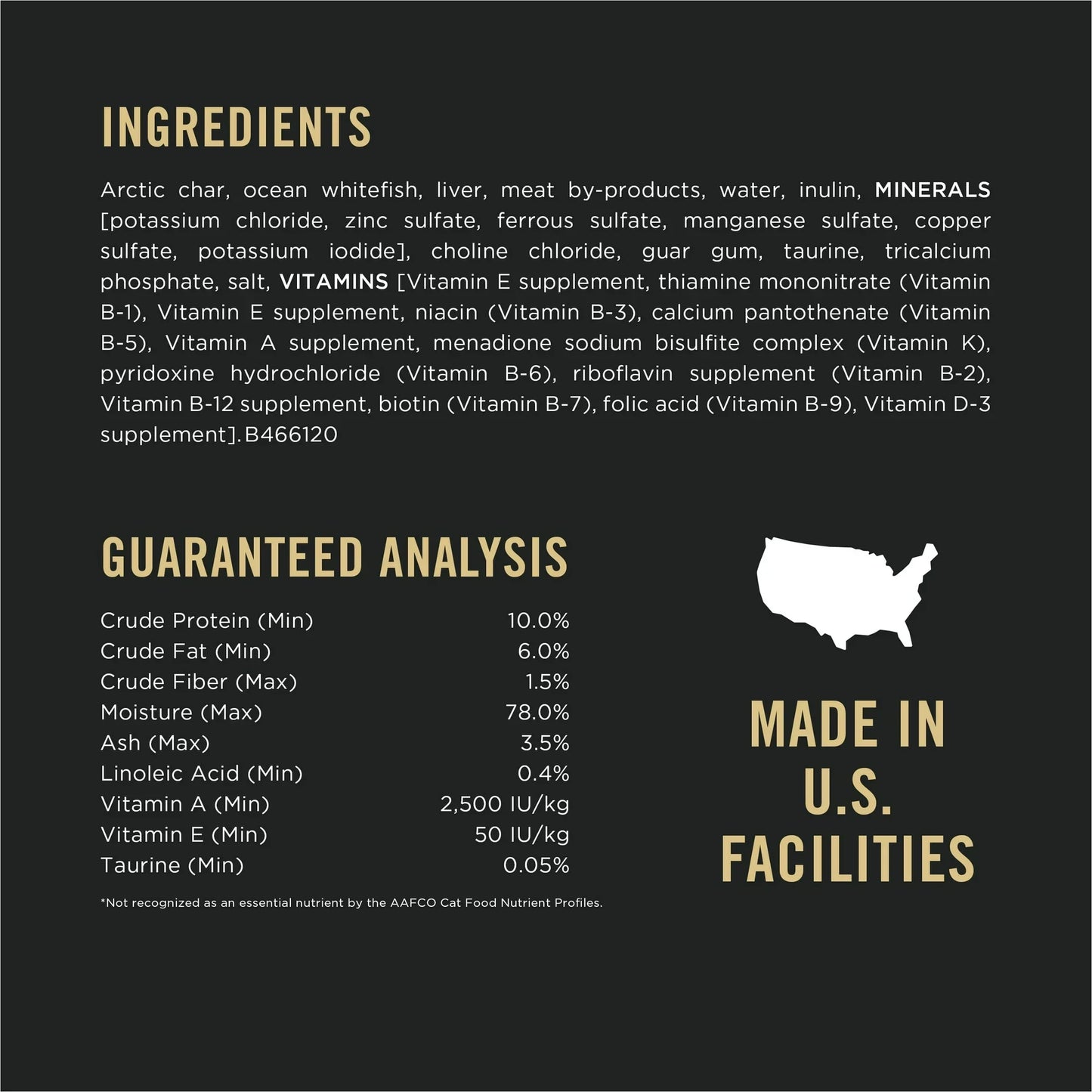 Purina Pro Plan Sensitive Skin and Stomach Cat Food ingredients and guaranteed analysis details