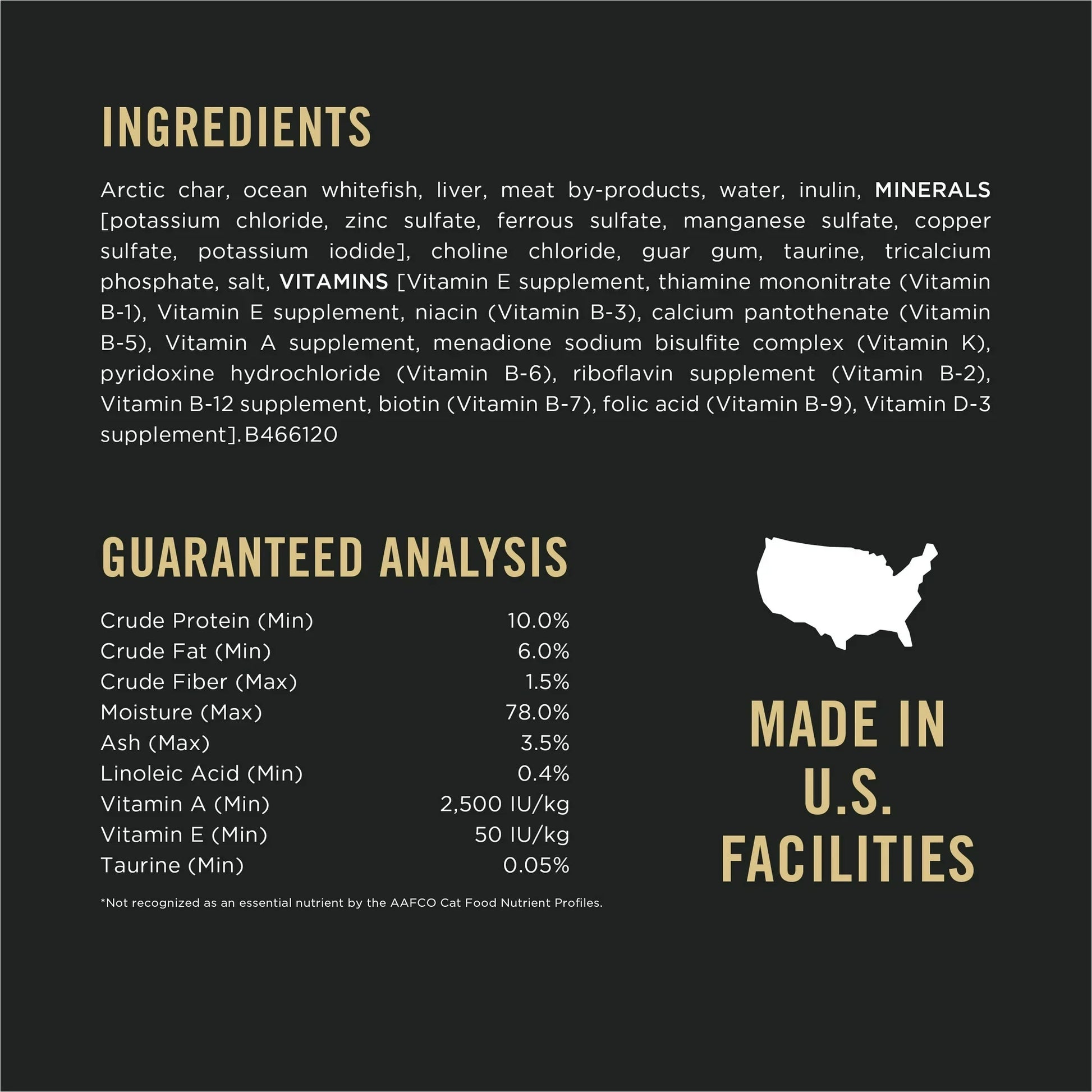 Purina Pro Plan Sensitive Skin and Stomach Cat Food ingredients and guaranteed analysis details