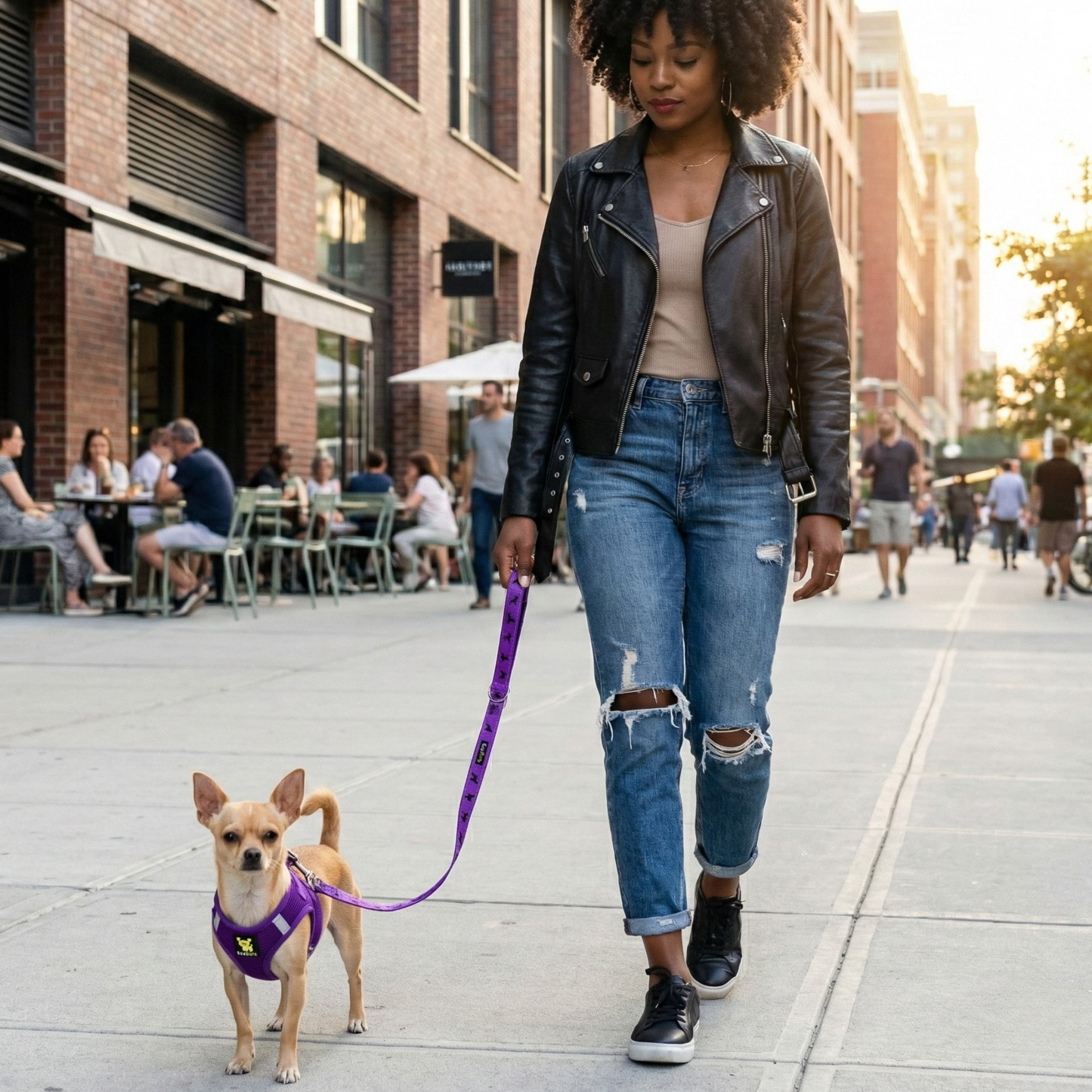 Dog Leash EcoBark Purple Leash- Padded Comfort Grip Leash - gallery product image for dog leash