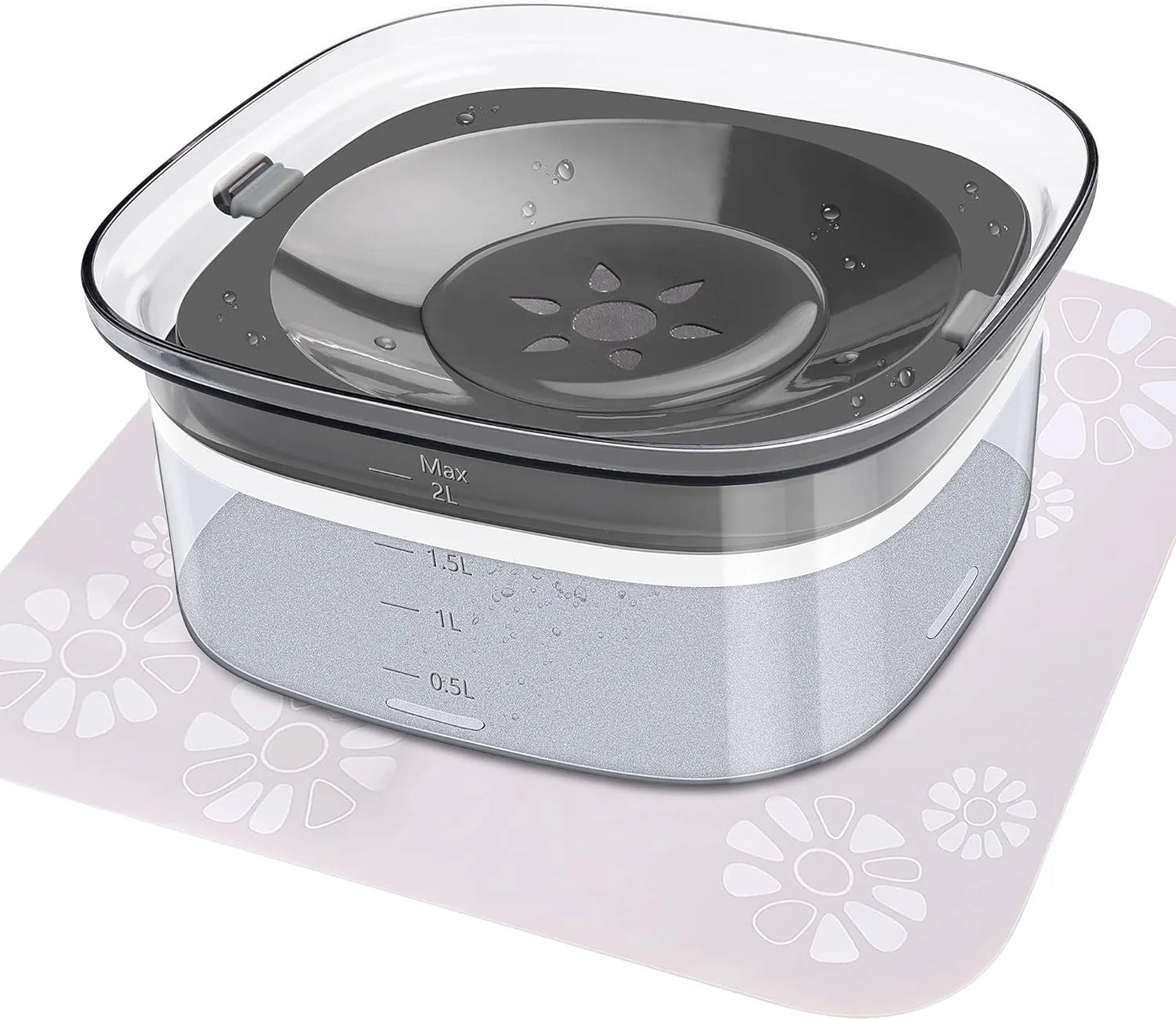 Purrfect Pet Kingdom - 2L No-Spill Dog Water Bowl - Splash-Proof Vehicle Travel Bowl - Water Fountains