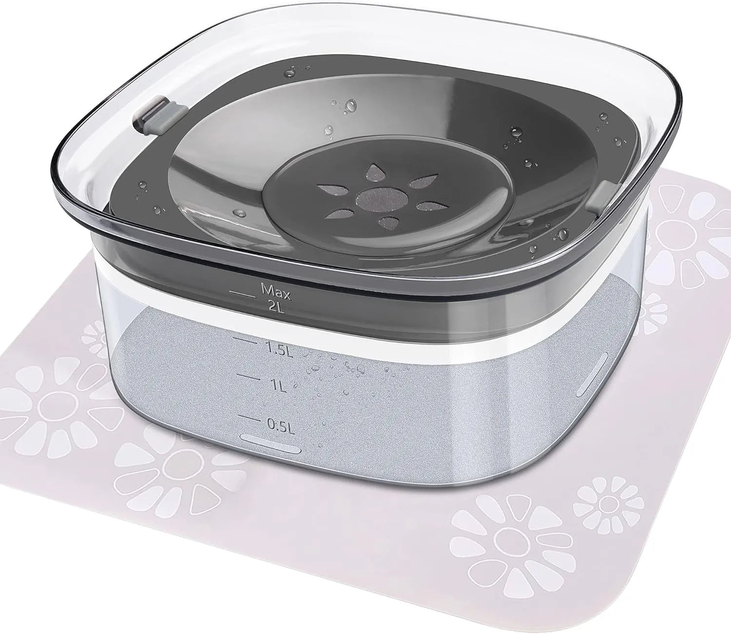 Purrfect Pet Kingdom - 2L No-Spill Dog Water Bowl - Splash-Proof Vehicle Travel Bowl - Water Fountains